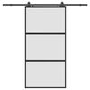 vidaXL Sliding Door with Hardware Set Black 102.5x205 cm Tempered Glass