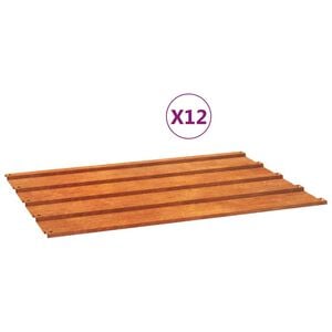 vidaXL Roof Panels 12 pcs Rusty 60x44 cm Corten Steel