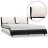 vidaXL Bed Frame without Mattress Black&White Faux Leather 135x190 cm Double