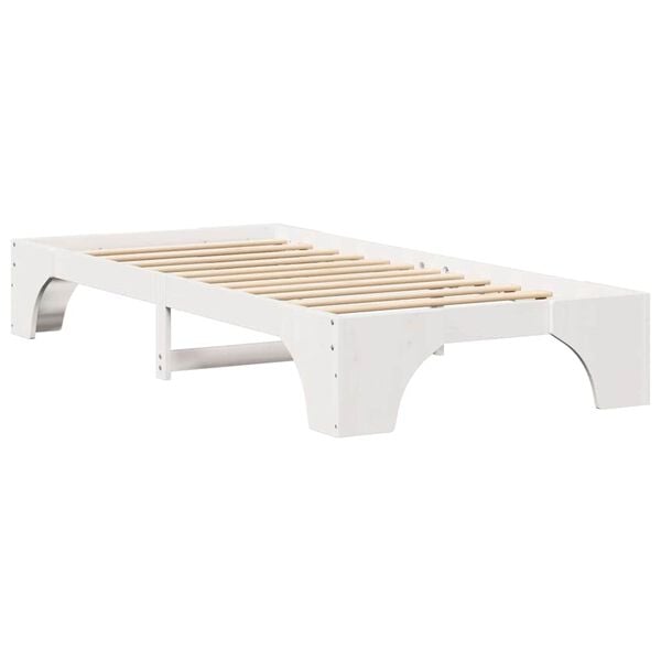 vidaXL Bed Frame White 80 x 200 cm Solid Pine Wood