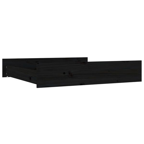 vidaXL Bed Drawers 2 pcs Black Solid Wood Pine