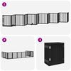 vidaXL Dog Gate with Door Foldable 12 Panels Black 600 cm Poplar Wood