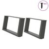 vidaXL Coffee Table Legs U-Shaped 2 pcs Anthracite 70x(30-31) cm Steel