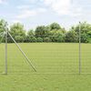 vidaXL Fence with Post Silver 1.5 x 10 m Steel and PVC