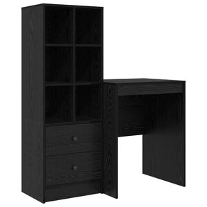vidaXL Desk Black Oak 105.5 x 50 x 127 cm 2 pcs