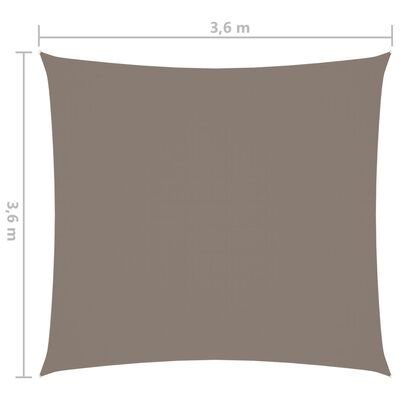 vidaXL Sunshade Sail Oxford Fabric Square 3.6x3.6 m Taupe