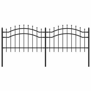 vidaXL Garden Fence "Woerden" with Spear Top Black 240x75 cm Steel