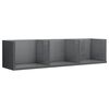 vidaXL CD Wall Shelf High Gloss Grey 75x18x18 cm Engineered Wood