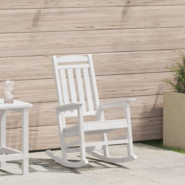 vidaXL Garden Rocking Chair White 70 x 92 x 108cm HDPE