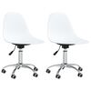 vidaXL Swivel Dining Chairs 2 pcs White PP