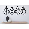 Homemania 4 Piece Wall Decoration Elements 32x50 cm Metal Black