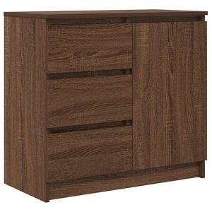 vidaXL Sideboard with Drawer Brown Oak 71x35x65 cm Engineered Wood
