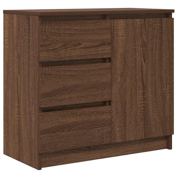 vidaXL Sideboard with Drawer Brown Oak 71x35x65 cm Engineered Wood