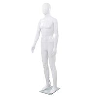 vidaXL Full Body Male Mannequin with Glass Base Glossy White 185 cm
