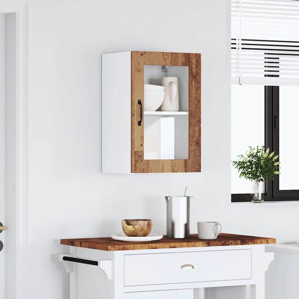 vidaXL Kitchen Wall Cabinet with Glass Door&nbsp;Porto Old Wood