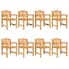 vidaXL 9 Piece Garden Dining Set Solid Wood Teak