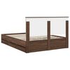 vidaXL Bed Frame with Headboard Brown Oak 150 x 200 cm Engineer Wood