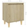 vidaXL Bed Cabinet with Solid Wood Legs Sonoma Oak 40x30x50 cm