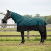 vidaXL Horse Blanket Dark Green and Black 155 cm Polyester