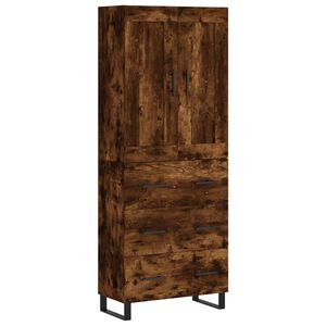 vidaXL Highboard Smoked Oak 69.5x34x180 cm Engineered Wood