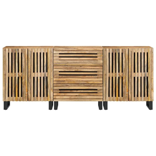 vidaXL Sideboards 3 pcs 60x34x75 cm Solid Wood Rough Mango