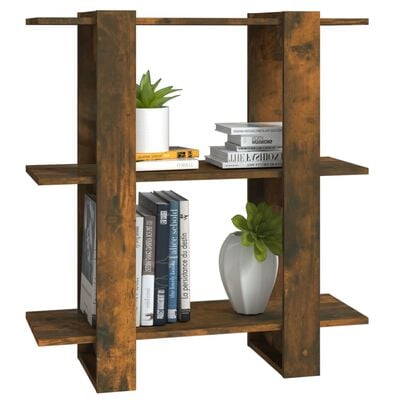 vidaXL Book Cabinet/Room Divider Smoked Oak 80x30x87cm