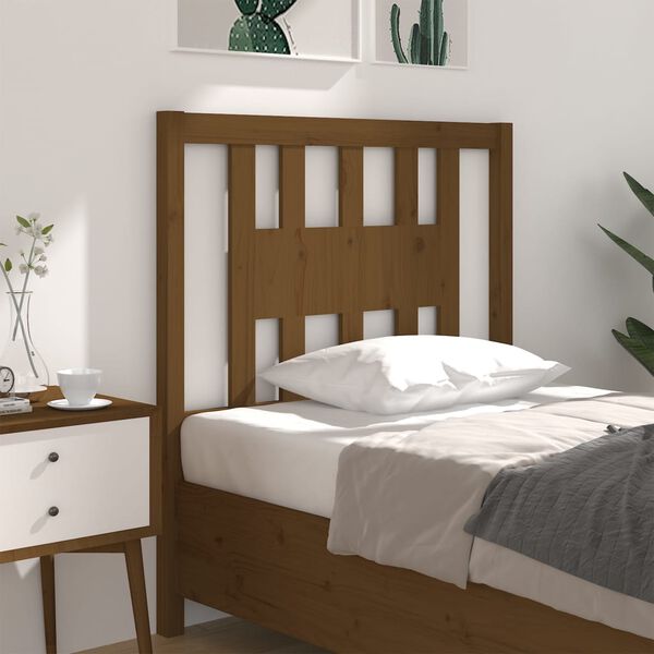 vidaXL Headboard Honey Brown 106x4x100 cm Solid Wood Pine