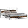 vidaXL Metal Bed Frame without Mattress Smoked Oak 193x201 cm