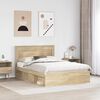 vidaXL Bed Frame with Headboard Sonoma 140 x 190 cm Solid Pine Wood