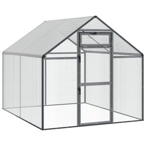 vidaXL Bird Cage Anthracite 181.5 x 221 x 173.5 cm Welded Wire Mesh