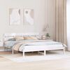 vidaXL Bed Frame with Headboard White 180 x 200 cm Solid Pine wood
