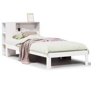 vidaXL Bookcase Bed without Mattress White 100x200cm Solid Wood Pine