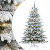 vidaXL Artificial Hinged Christmas Tree White 210 cm PE and PVC