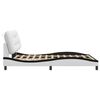vidaXL Bed Frame with LED without Mattress "Hvar" White and Black 140x190 cm