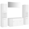 vidaXL Bathroom Furniture Set High Gloss White Engineered Wood