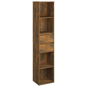 vidaXL Book Cabinet Smoked Oak 36x30x171 cm Engineered Wood