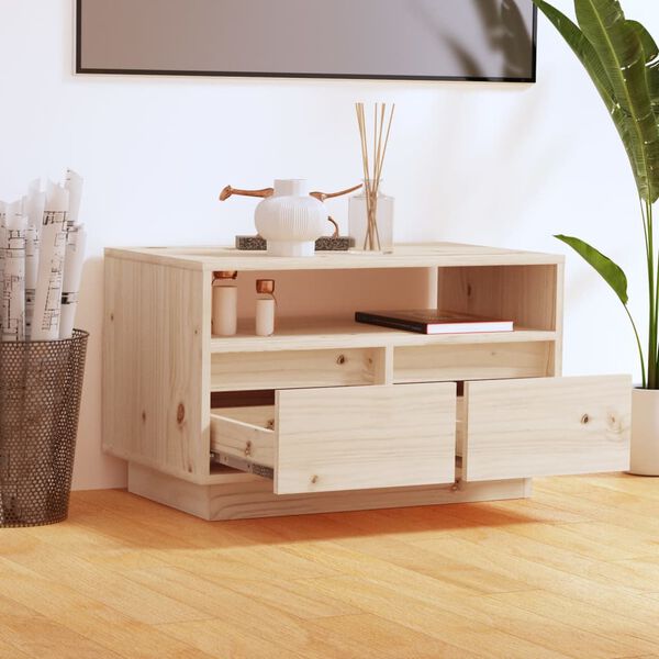 vidaXL TV Cabinet 60x35x37 cm Solid Wood Pine