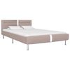 vidaXL Bed Frame with LED without Mattress Cappuccino 135x190 cm Double