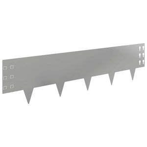vidaXL Lawn Edging 10 pcs 100 x 25 cm Steel Silver