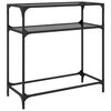vidaXL Console Table with Black Glass Top 80x35x81 cm Steel