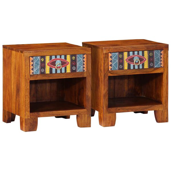 vidaXL Bedside Cabinet 2 pcs 40x35x45 cm Solid Wood Acacia