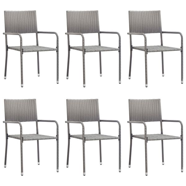 vidaXL 7 Piece Garden Dining Set Grey