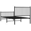 vidaXL Metal Bed Frame without Mattress with Footboard Black 90x200cm