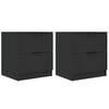 vidaXL Bedside Cabinets 2 pcs Black Engineered Wood