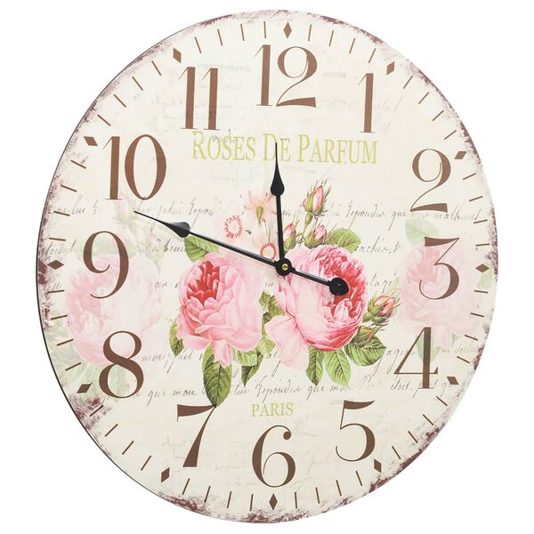 vidaXL Vintage Wall Clock Flower 60 cm