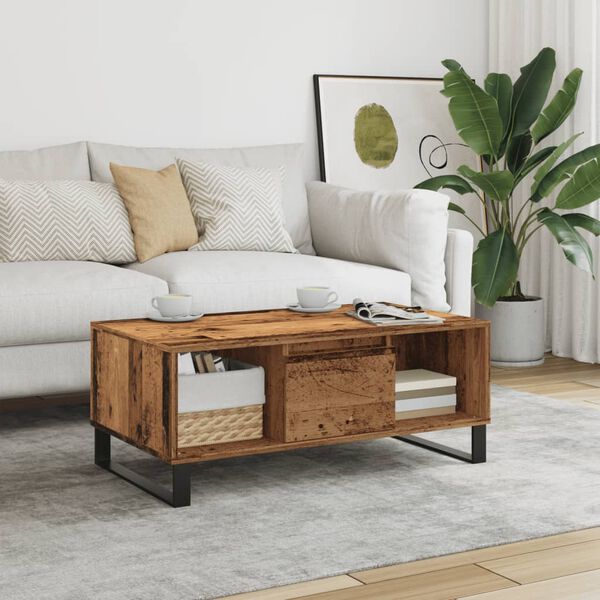 vidaXL Coffee Table Old Wood 90x50x36.5 cm Engineered Wood