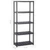 vidaXL Storage Shelf 5-Tier Black 71x38x170 cm Plastic