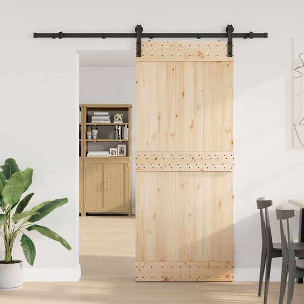 vidaXL Sliding Door Hardware Kit 200 cm Steel Black