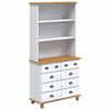 vidaXL Hutch with Drawer ASKIM White 91 x 40 x 184 cm Solid Pine wood