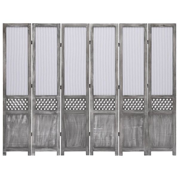 vidaXL 6-Panel Room Divider Grey 210x165 cm Fabric